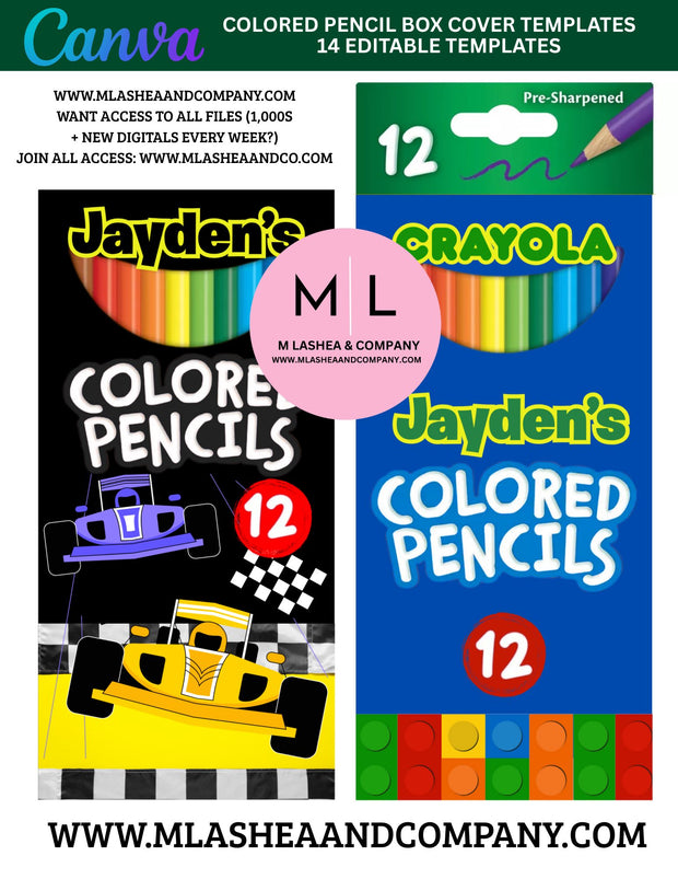 Canva Colored Pencil Cover Templates (Canva Template)