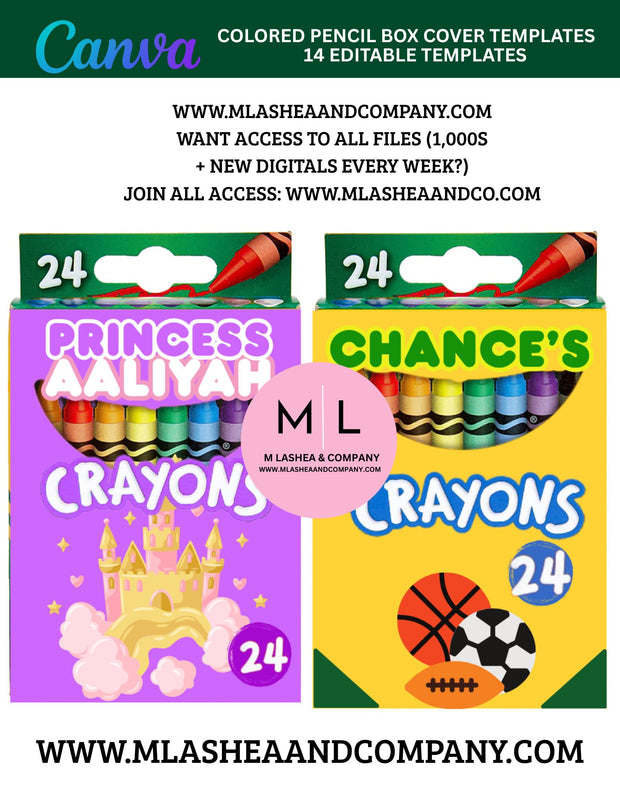 Canva Crayon Box Cover Templates (Canva Template)