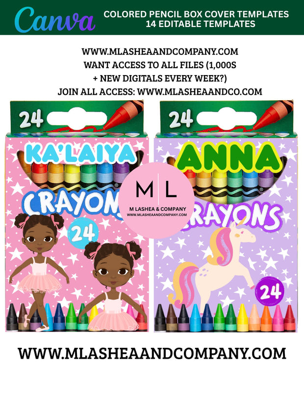 Canva Crayon Box Cover Templates (Canva Template)