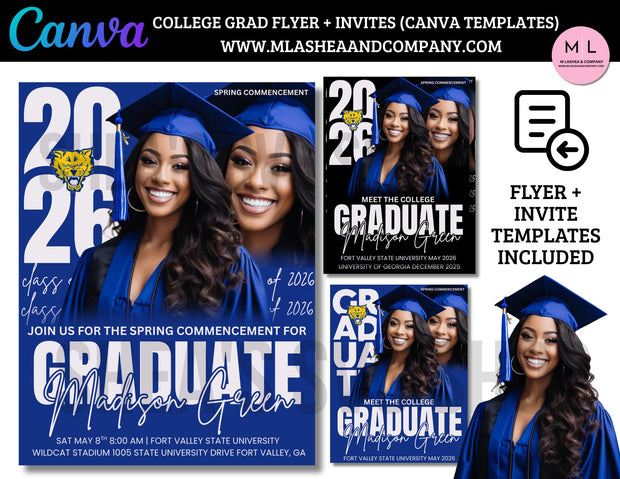 CANVA GRAD FLYER + INVITE TEMPLATES