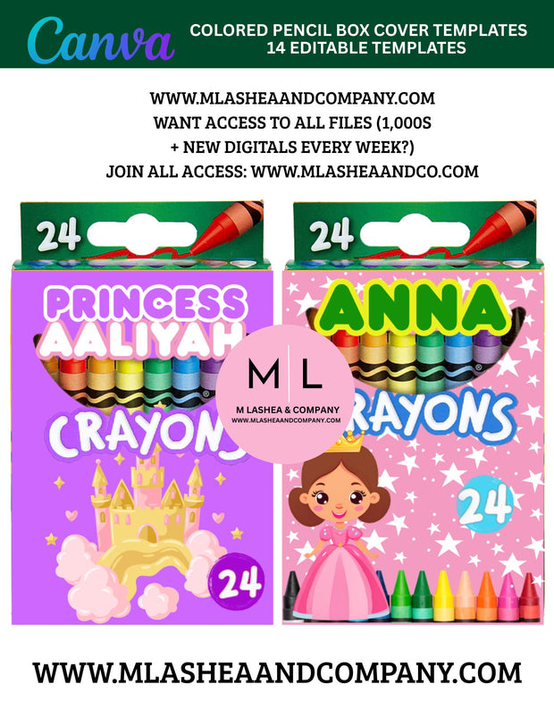 Canva Crayon Box Cover Templates (Canva Template)