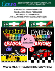 Canva Crayon Box Cover Templates (Canva Template)
