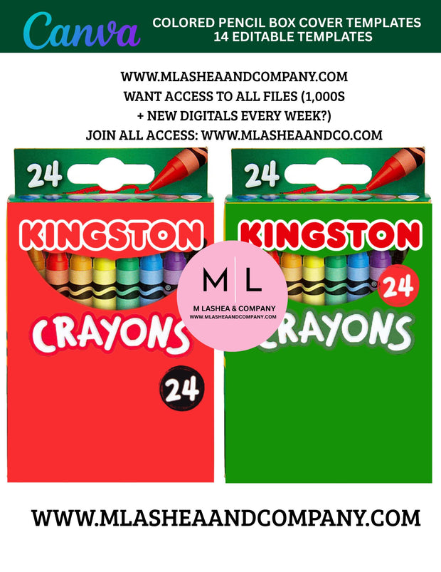 Canva Crayon Box Cover Templates (Canva Template)
