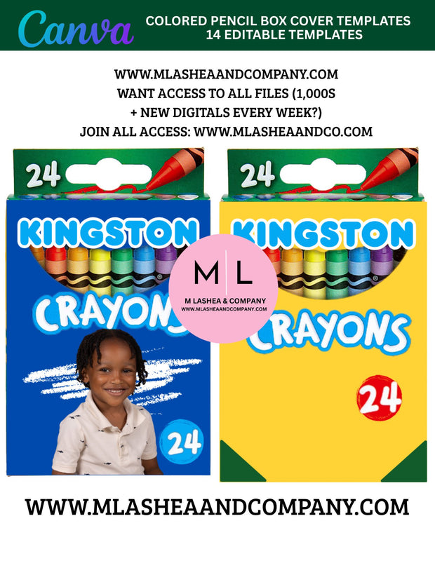 Canva Crayon Box Cover Templates (Canva Template)