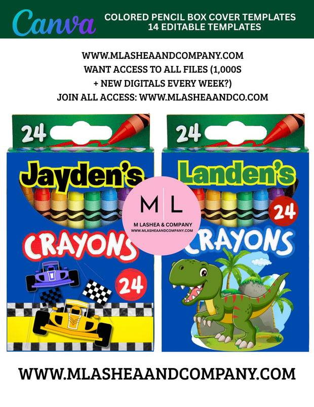 Canva Crayon Box Cover Templates (Canva Template)