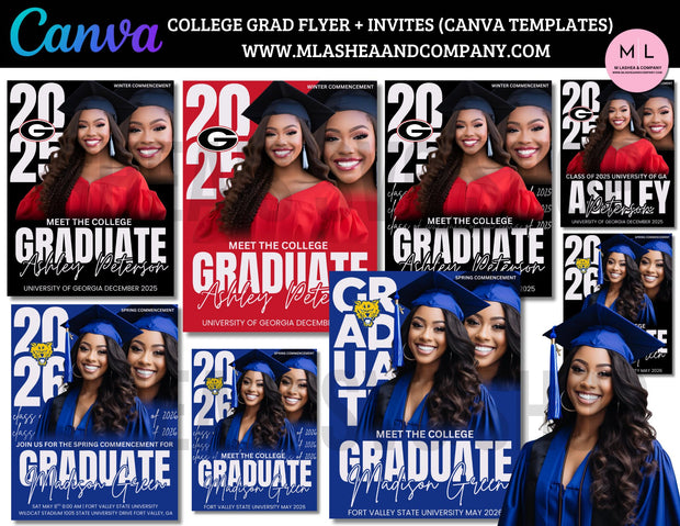 CANVA GRAD FLYER + INVITE TEMPLATES