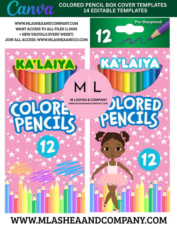 Canva Colored Pencil Cover Templates (Canva Template)