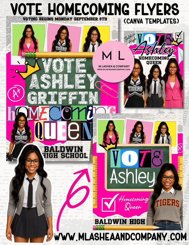 Canva Vote Homecoming Flyer Templates