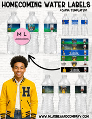 Homecoming Water Bottle Templates