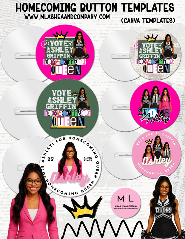 Homecoming Queen Canva Bottle Templates
