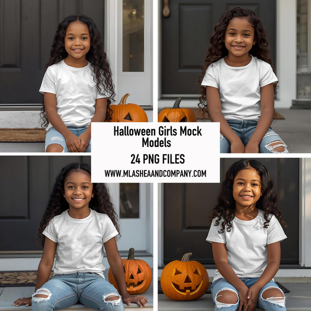 Halloween Girl Mock Models (PNG)