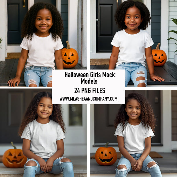 Halloween Girl Mock Models (PNG)