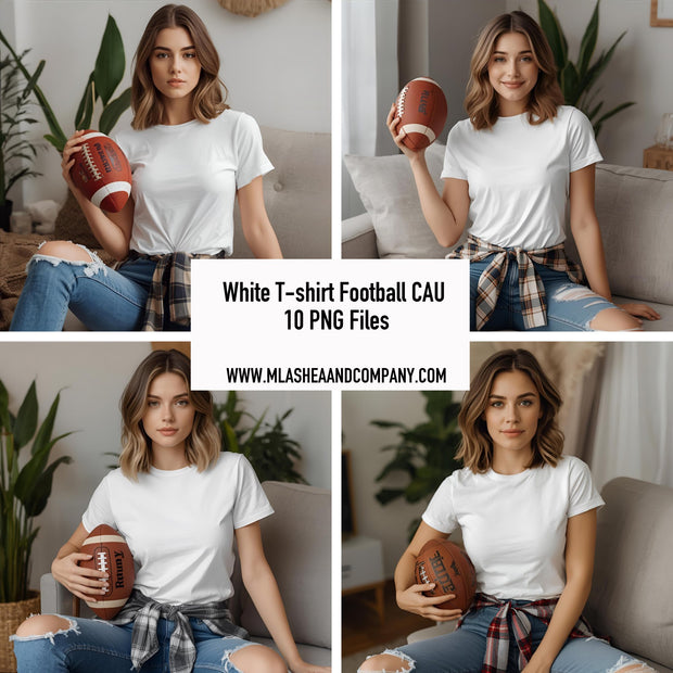White T-shirt Football Models (PNG)