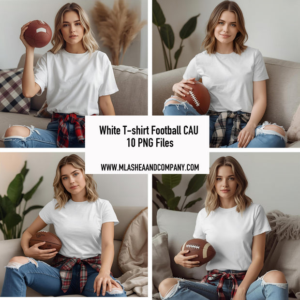 White T-shirt Football Models (PNG)