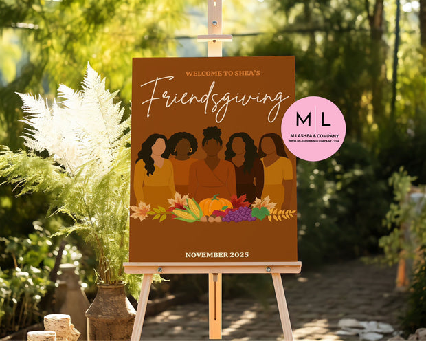 Canva Friendsgiving Welcome Sign Templates