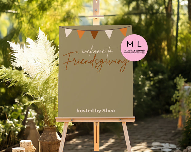 Canva Friendsgiving Welcome Sign Templates