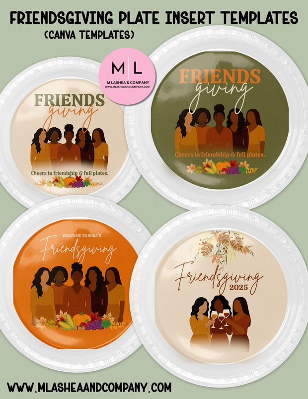 Canva Friendsgiving Plate Insert Templates
