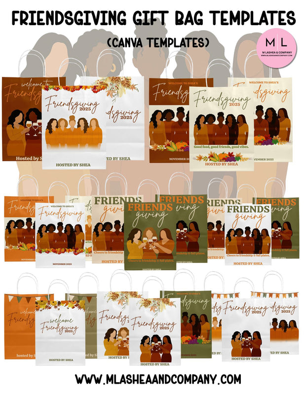 Canva Friendsgiving Gift Bag Templates