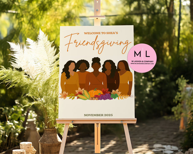 Canva Friendsgiving Welcome Sign Templates