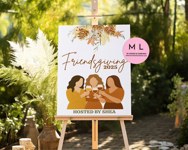 Canva Friendsgiving Welcome Sign Templates
