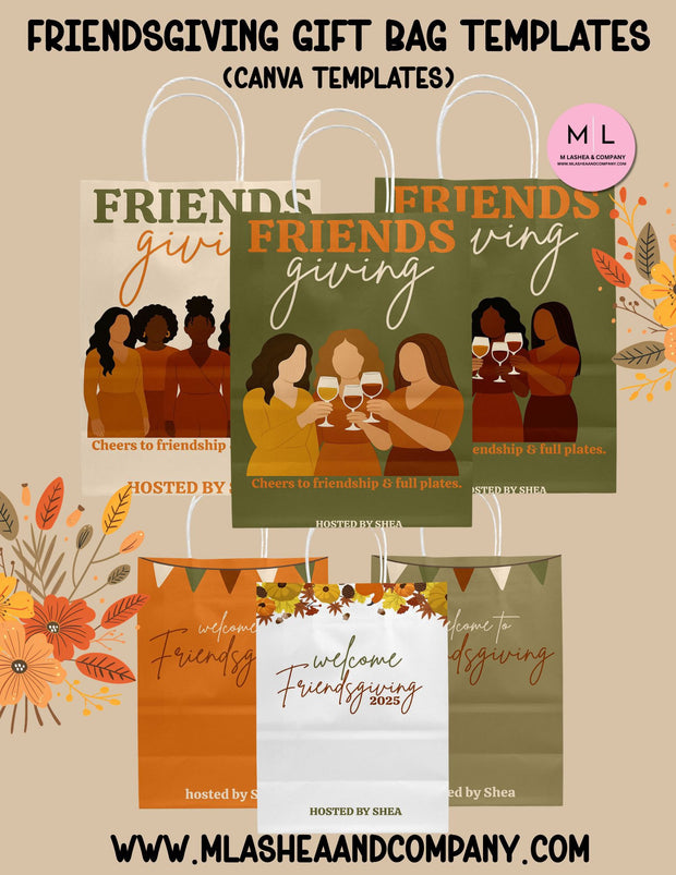 Canva Friendsgiving Gift Bag Templates