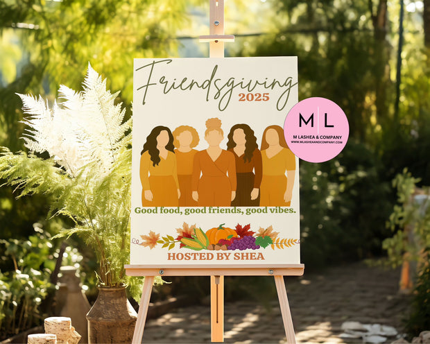 Canva Friendsgiving Welcome Sign Templates