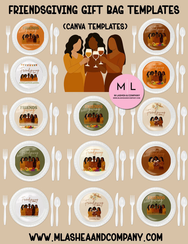 Canva Friendsgiving Plate Insert Templates