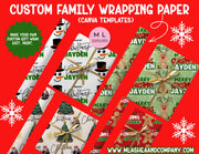 CANVA Custom Christmas Family Wrapping Paper Templates