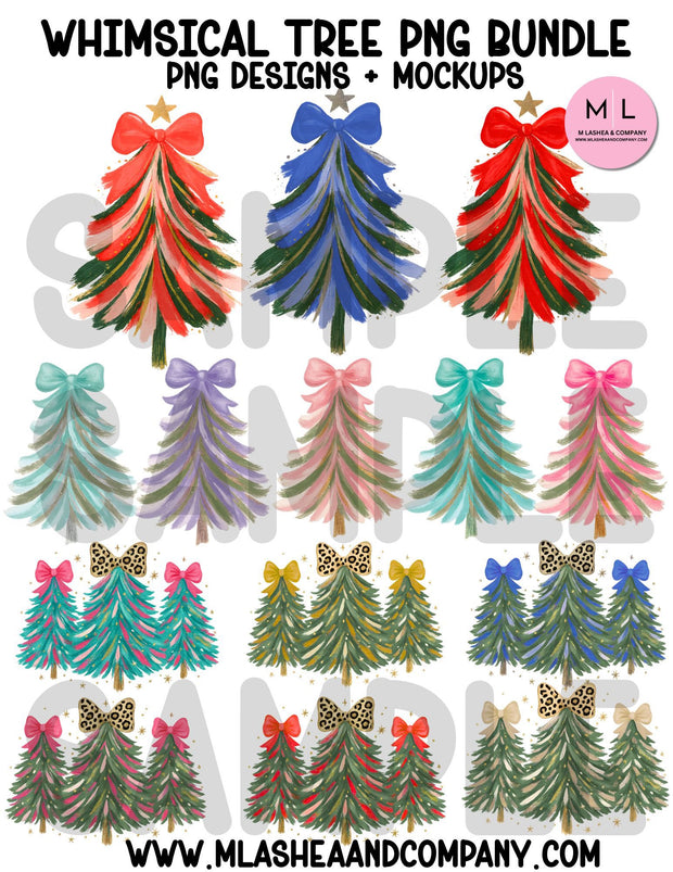 Whimsical Christas Tree PNG Bundle