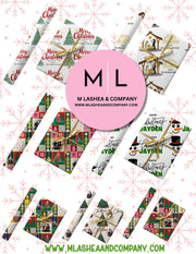 CANVA Custom Christmas Family Wrapping Paper Templates