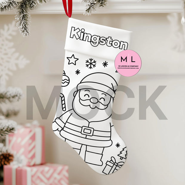Christmas Coloring Stocking Templates