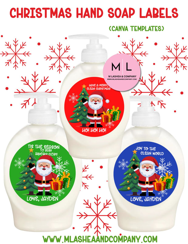 Christmas Hand Soap Labels — Canva Templates