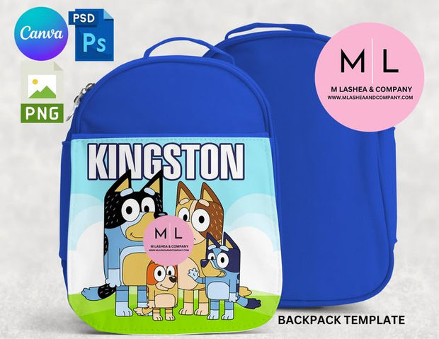 Backpack Design Template - Bluey