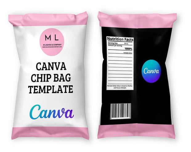 Canva Blank Chip Bag Template