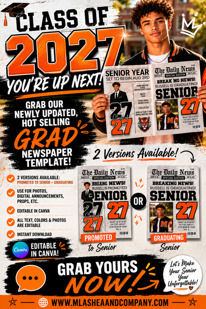 CANVA Full Senior Promotion + Graduation Newspaper Template – M LaShea ...