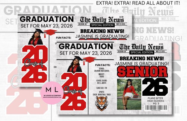 CANVA Full Senior Promotion + Graduation Newspaper Template – M LaShea ...