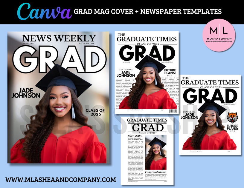 Canva Grad Mag Cover + News Template – M LaShea & Company