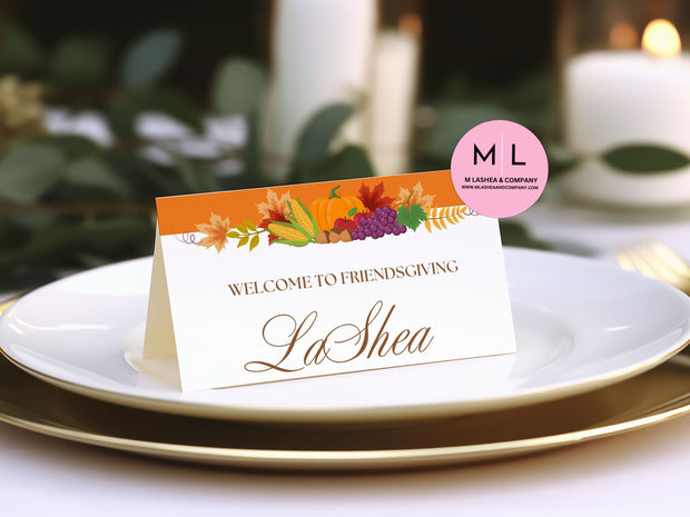 Canva Friendsgiving Place Card Templates