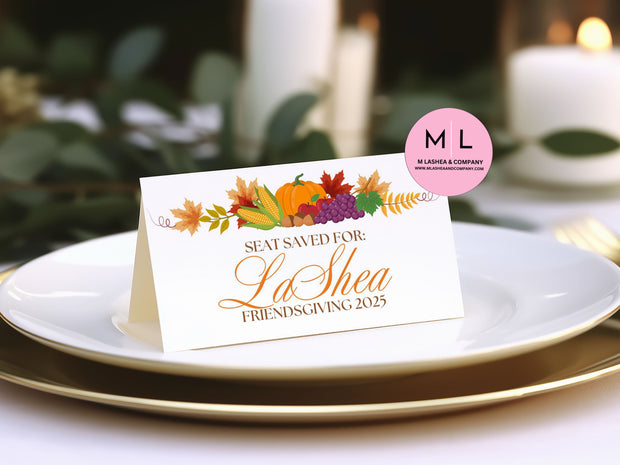 Canva Friendsgiving Place Card Templates