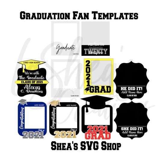 Graduation Fan SVG Template Bundle