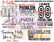 Math Teacher 7 SVGs plus 9 mocks