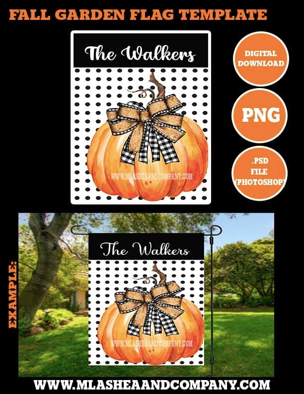 Garden Fall Flag Template #2 plus mock shown