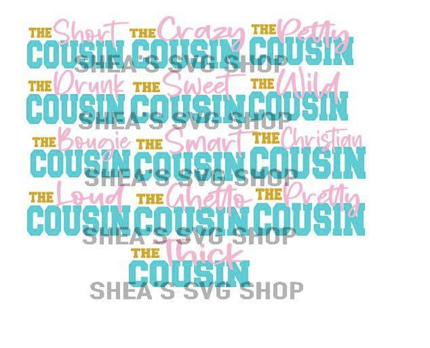 Cousin 21 SVG Bundle Plus Mocks Shown