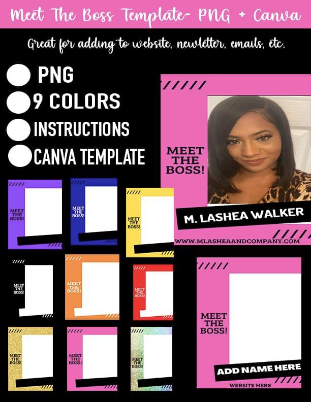 Meet the Boss Canva Template PNG