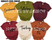 Thanksgiving Food Names SVG Bundle plus Mocks Shown