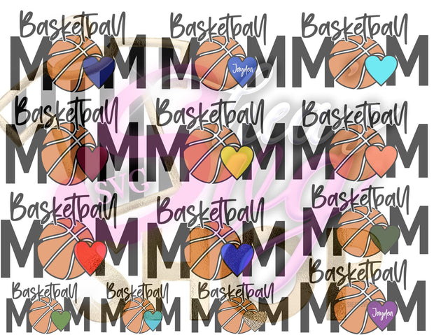 Basketball Mom Heart Plus Mocks Shown