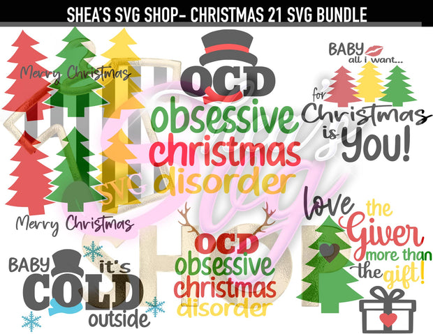Christmas 21 SVG Bundle Plus Mocks Shown