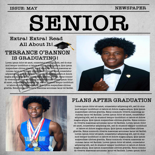 Senior Newspaper Photoshop Template