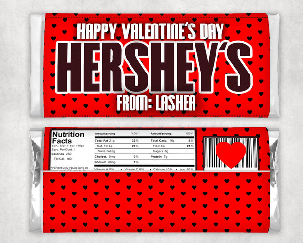 Hershey PNG Template for Valentine Favors