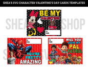 Character Valentine Cards (PNG)